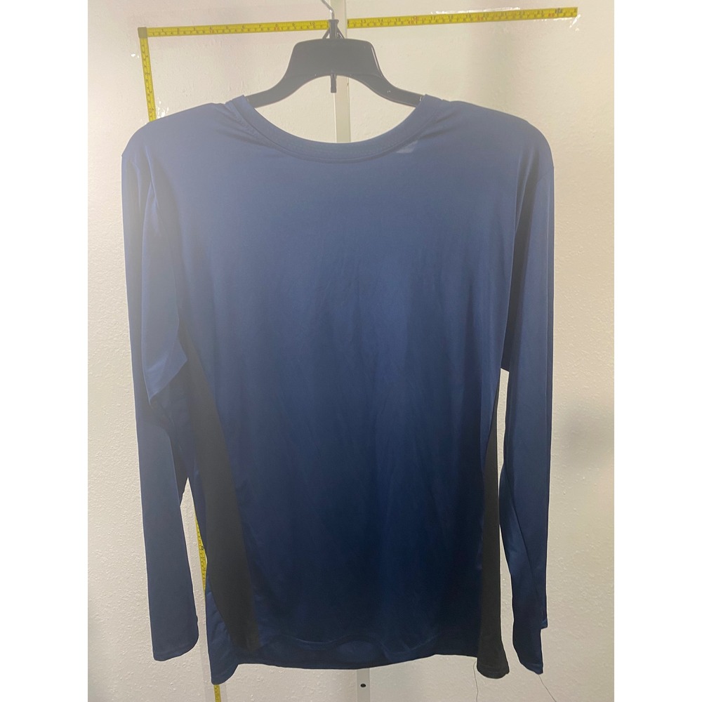 Real Essentials Men XL Blue Long Sleeve Active Performance Training Shirt